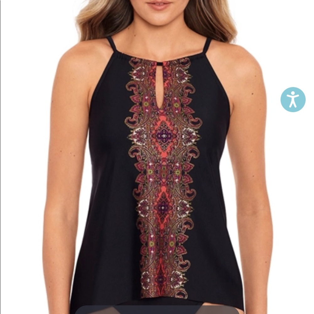 Miraclesuit Kashmir Peephole Tankini top size 12.